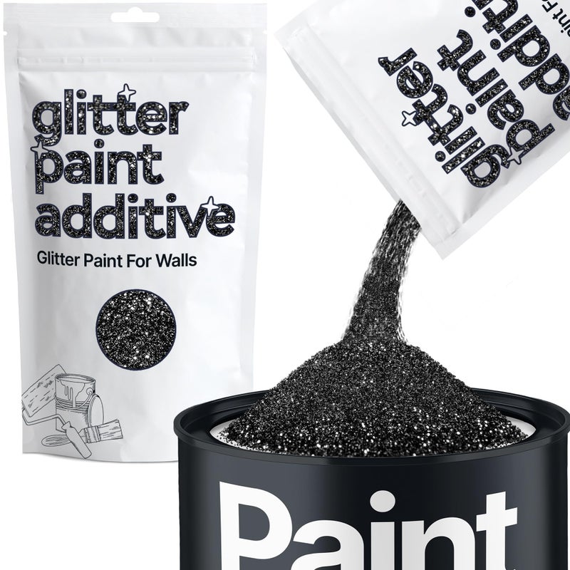 Hemway Black Glitter for Paint Fine Glitter Paint for Walls, Glitter Paint additive, Paint Glitter for Latex/Acrylic, Flakes for Interior and Exterior Walls, Ceilings [100g / 3.5oz] - Image 1